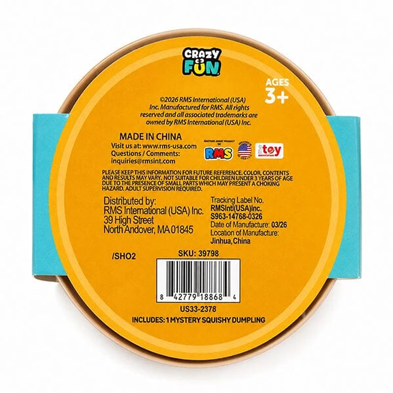 RMS® Dumpling Squishy Mystery Bun Fidget Toy
