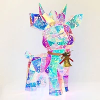 LitLuster Geometric LED Multi-Color Holographic Reindeer