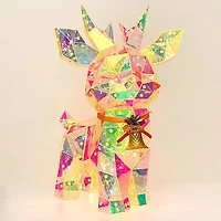 LitLuster Geometric LED Multi-Color Holographic Reindeer