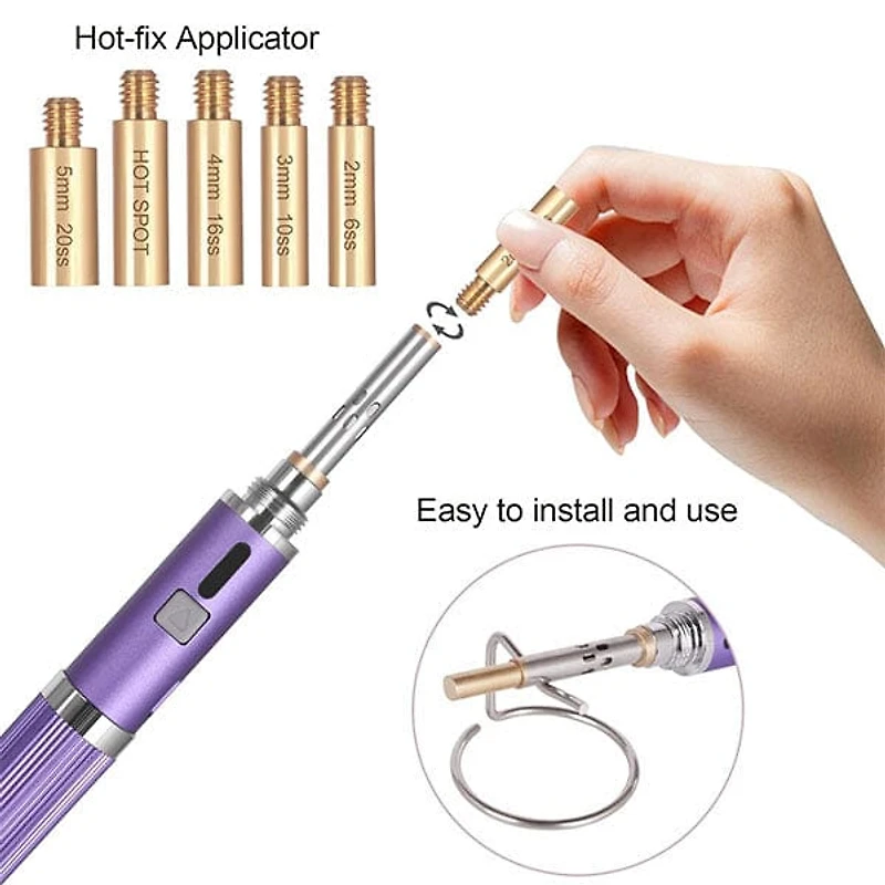 Dazzlify Cordless Hot-Fix Bedazzle Rhinestone Applicator Wand Mini Kit