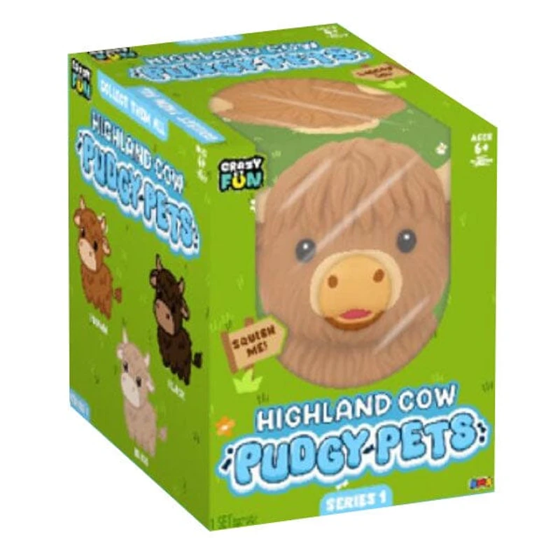 RMS® Highland Cow Pudgy Pets Series 1 Squishy Fidget Toy (1pc) Style Ships Assorted