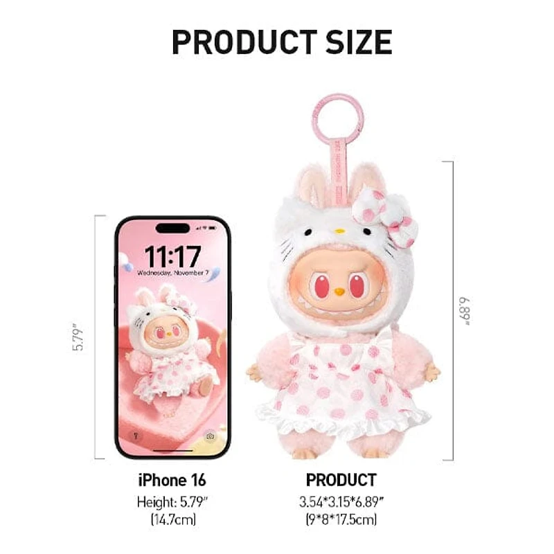 Pop Mart: THE MONSTERS x Sanrio Hello Kitty and Friends Series Plush Keyring Figurine Blind Box (1pc)