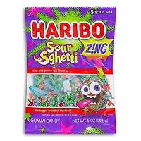 Haribo Sour S'ghetti Fruit Flavored Gummy Candy (5oz)