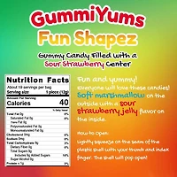 GummiYums: Fun Shapez! (8.1oz) Assorted Gummy Candy Filled with a Sour Strawberry Center