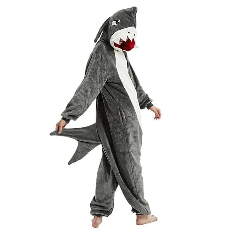 Cozy Cuddler Shark Flannel Onesie For Adults & Kids (1pc) Multiple Sizes