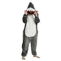 Cozy Cuddler Shark Flannel Onesie For Adults & Kids (1pc) Multiple Sizes