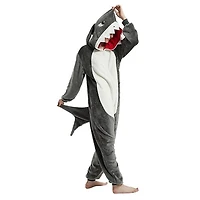 Cozy Cuddler Shark Flannel Onesie For Adults & Kids (1pc) Multiple Sizes