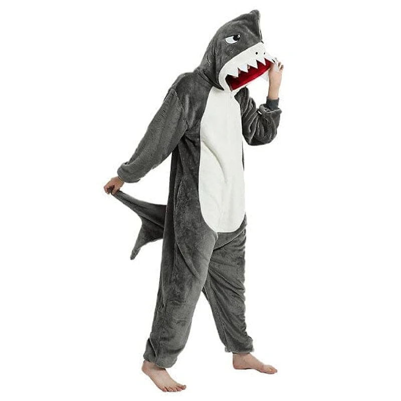Cozy Cuddler Shark Flannel Onesie For Adults & Kids (1pc) Multiple Sizes