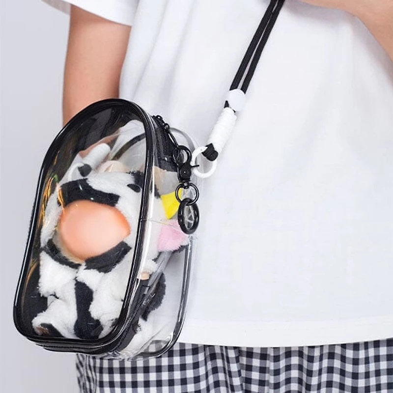 Transparent Crossbody Shoulder Bag For Plush Doll Display (1pc) Petite Threads