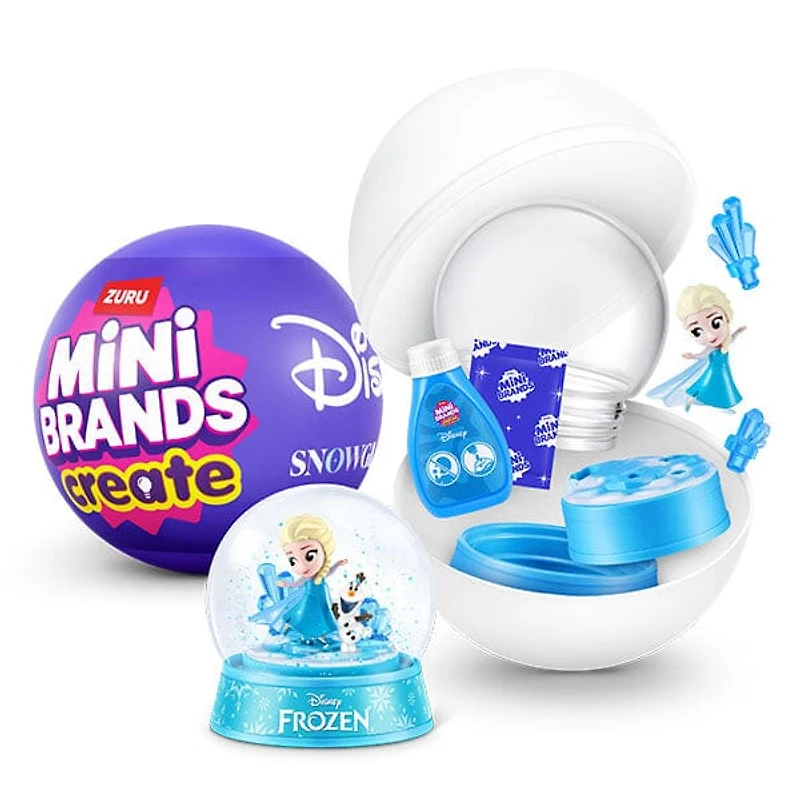 ZURU Mini Brands Create: Disney Snow Globes Series 1 DIY Collectible Capsule