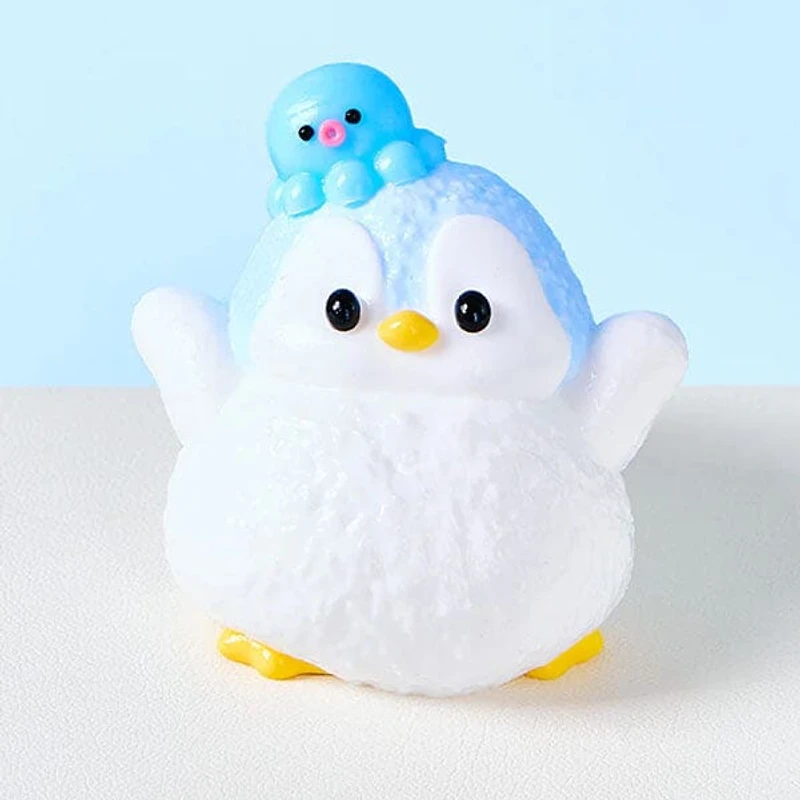 SqueezeSquad Taba Deluxe Premium Silicone Squishy Fidget Toy - Blue Penguin