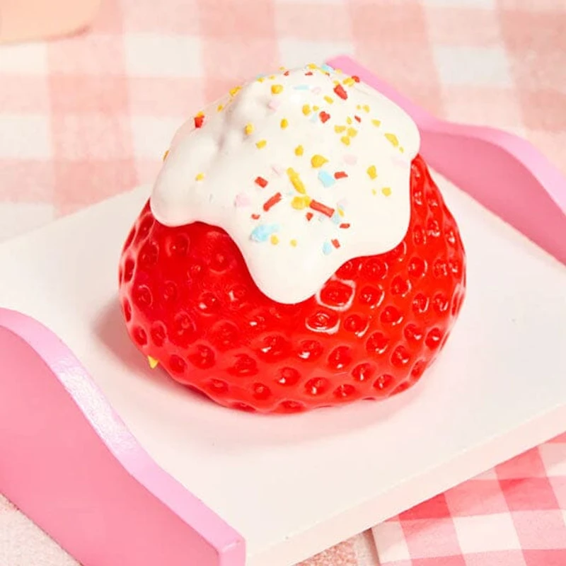 SqueezeSquad Taba Deluxe Premium Silicone Squishy Fidget Toy - Strawberry