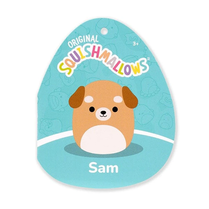 Squishmallows Super Soft Plush Toys 7.5" Sam the Brown Dog (White Belly)