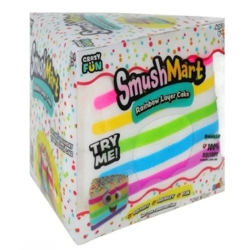 RMS® SmushMart Giant Rainbow Layer Cake Slice Squishy Fidget Toy (1pc)