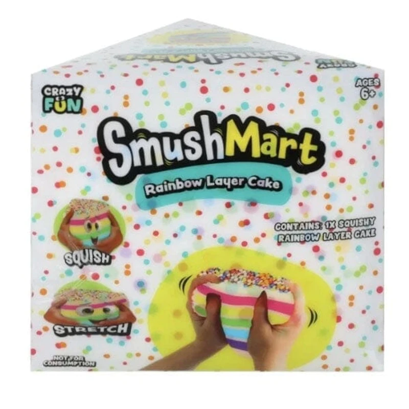 RMS® SmushMart Giant Rainbow Layer Cake Slice Squishy Fidget Toy (1pc)