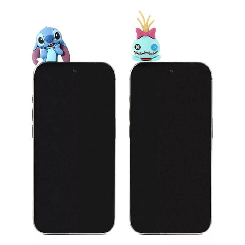 Disney's Lilo & Stitch Stick-On Phone Buddy Phone Hugging Figurines (2pk) Stitch & Scrump