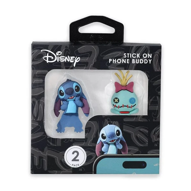 Disney's Lilo & Stitch Stick-On Phone Buddy Phone Hugging Figurines (2pk) Stitch & Scrump