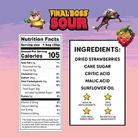 Final Boss Sour Dried Berry Candy (30g) Level 1 Strawberries