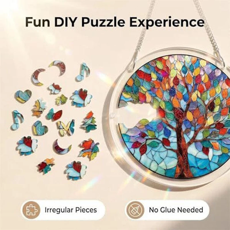 Studio Art DIY Acrylic Suncatcher Puzzle (84 Pieces) Tree Of Life