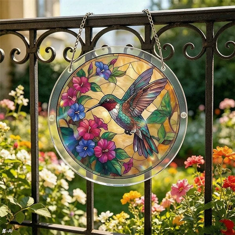 Studio Art DIY Acrylic Suncatcher Puzzle (84 Pieces) Hummingbird