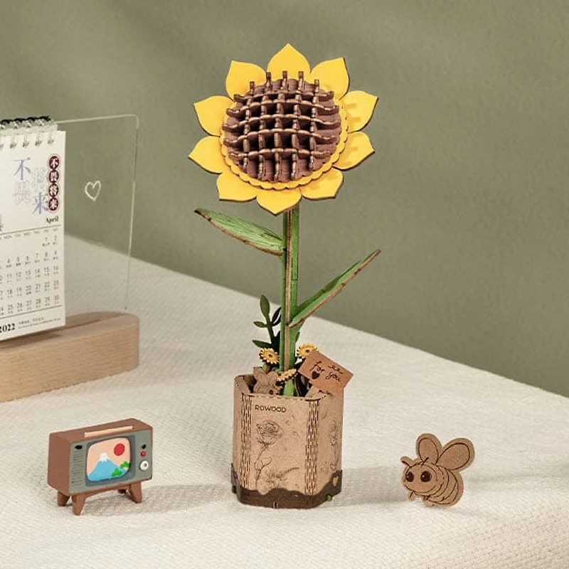 Rowood Sunflower Wooden Bloom Craft DIY Kit (86pc)