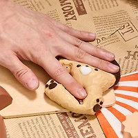 SqueezeSquad Taba Deluxe Premium Silicone Squishy Fidget Toy - Brown Hatted Bear