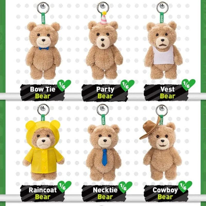 Pop Mart x Ted 2: Teddy Bear Action Series Posable Plush Keychain Blind Box (1pc)
