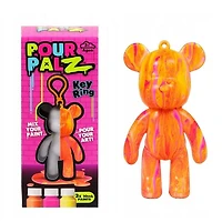 Pour Palz DIY Teddy Bear Keychain Paint Pour Kit (Color Ships Assorted)