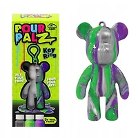Pour Palz DIY Teddy Bear Keychain Paint Pour Kit (Color Ships Assorted)