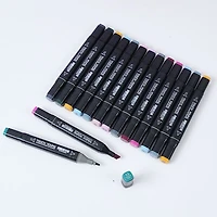 TouchHero Double Tipped Alcohol Based Markers (24 Pack) 1mm & 6mm Tips