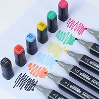 TouchHero Double Tipped Alcohol Based Markers (24 Pack) 1mm & 6mm Tips
