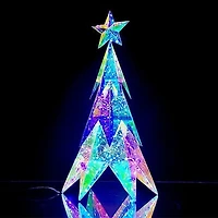 LitLuster Geometric LED Multi-Color Holographic Christmas Tree