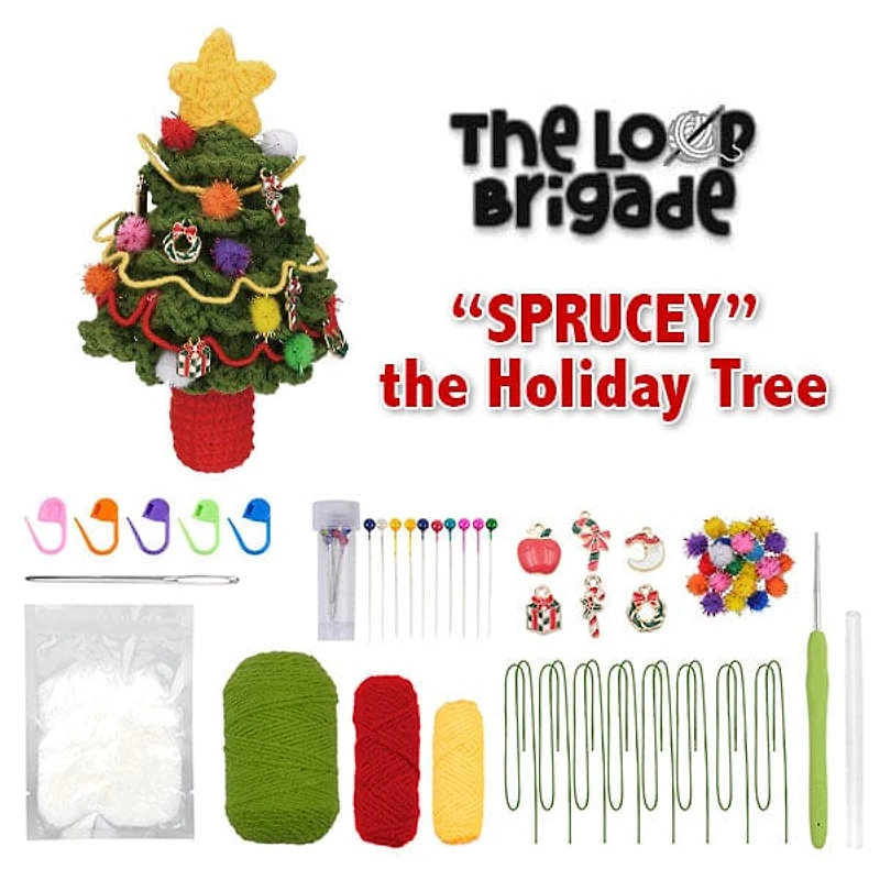 The LOOP Brigade: DIY Crochet Plush Toy Complete Kit For Beginners - Sprucey the Christmas Tree