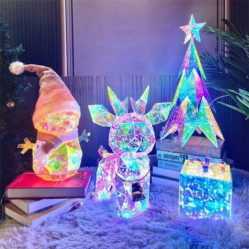 LitLuster Geometric LED Multi-Color Holographic Christmas Tree