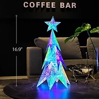 LitLuster Geometric LED Multi-Color Holographic Christmas Tree