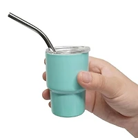 HydriEase Mini 3oz Vacuum Insulated Tumbler Shot Glass Cups With Straws (4pk)
