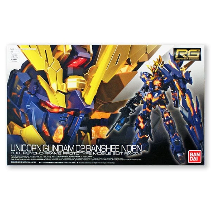 BANDAI Hobby RG Unicorn 02 Banshee Norn Gundam 1/144 Scale 5" Model Kit