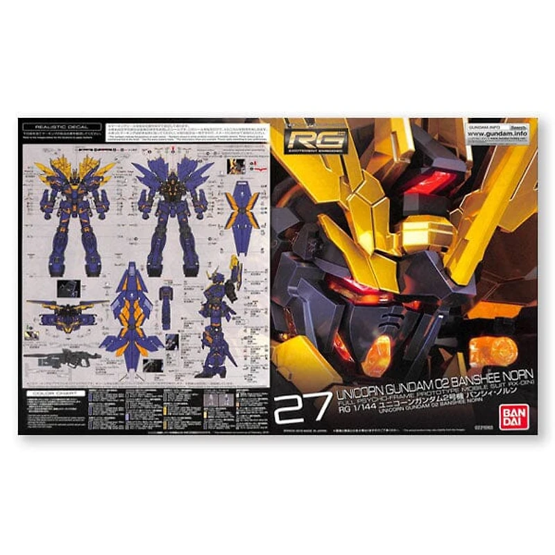 BANDAI Hobby RG Unicorn 02 Banshee Norn Gundam 1/144 Scale 5" Model Kit