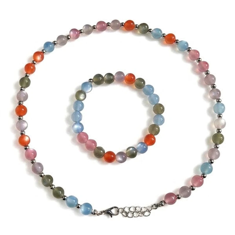 SunnyVibe UV Jewelry Set (Necklace & Bracelet) Changes Color in the Sun!