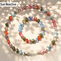 SunnyVibe UV Jewelry Set (Necklace & Bracelet) Changes Color in the Sun!