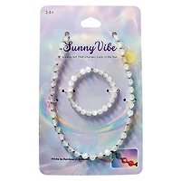 SunnyVibe UV Jewelry Set (Necklace & Bracelet) Changes Color in the Sun!