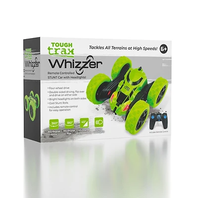 Tough Trax Whizzer 4WD Remote Control Stunt Car w/ Headlights!