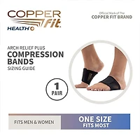 Copper Fit® Arch Relief Plus Orthotic Support Foot Compression Bands (1 Pair)