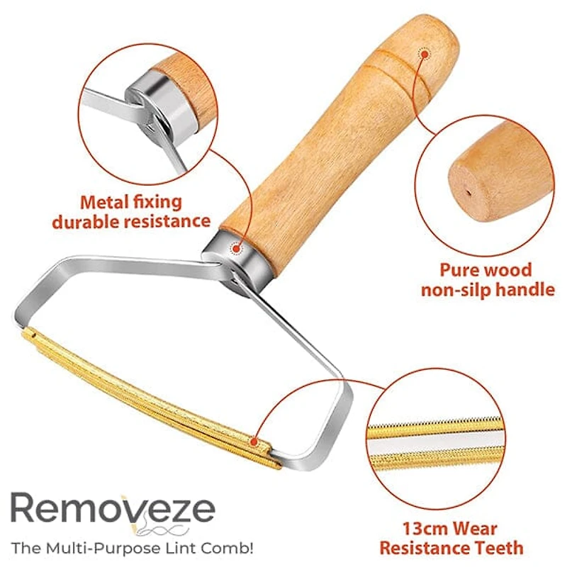 RemovEZE: The Multi-Purpose Lint Cleaner Comb (2pk) | Pure Copper Blades!