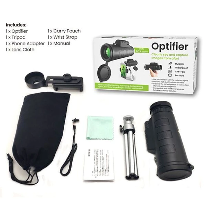 Optifier | HD Monocular Phone Telescope (40X Zoom)