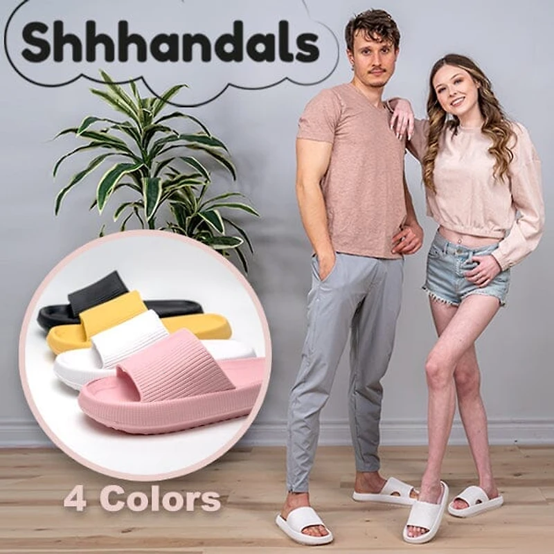 Shhhandals Unisex Anti-Slip Waterproof Comfort Pool Slides - White (Multiple Sizes)