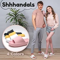 Shhhandals Unisex Anti-Slip Waterproof Comfort Pool Slides - White (Multiple Sizes)