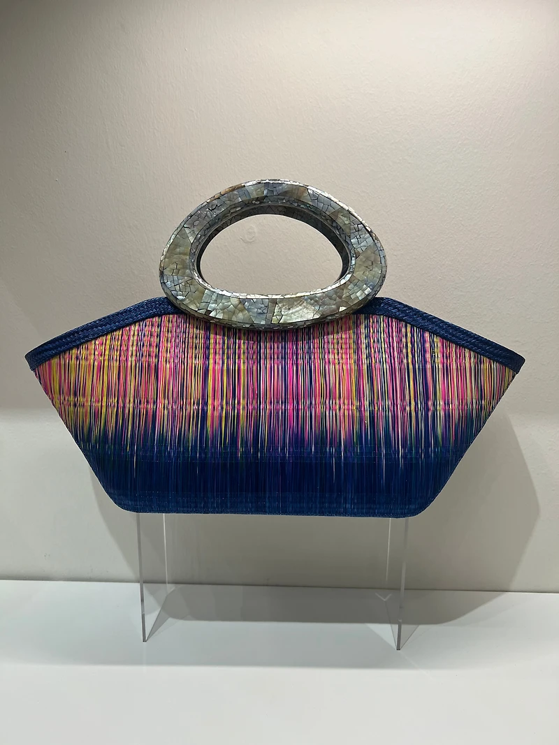 Rainbow bag with shell handle