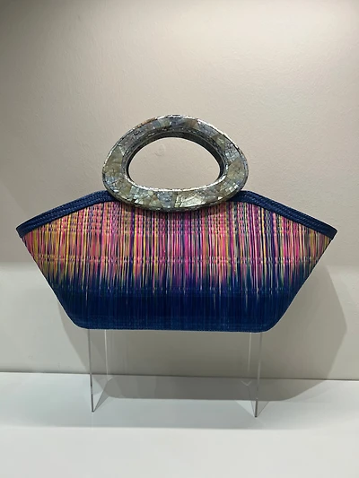 Rainbow bag with shell handle