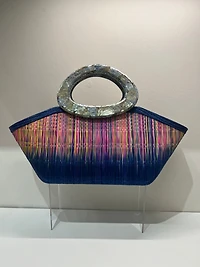 Rainbow bag with shell handle